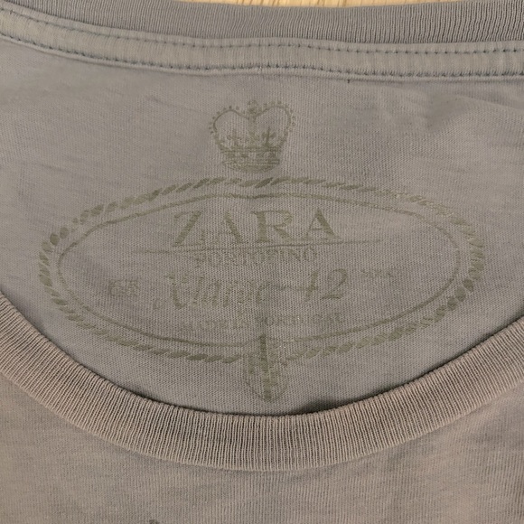 Zara Grey Men's T-Shirt, Zara Grey Women's Oversized T-Shirt - Picture 3 of 3